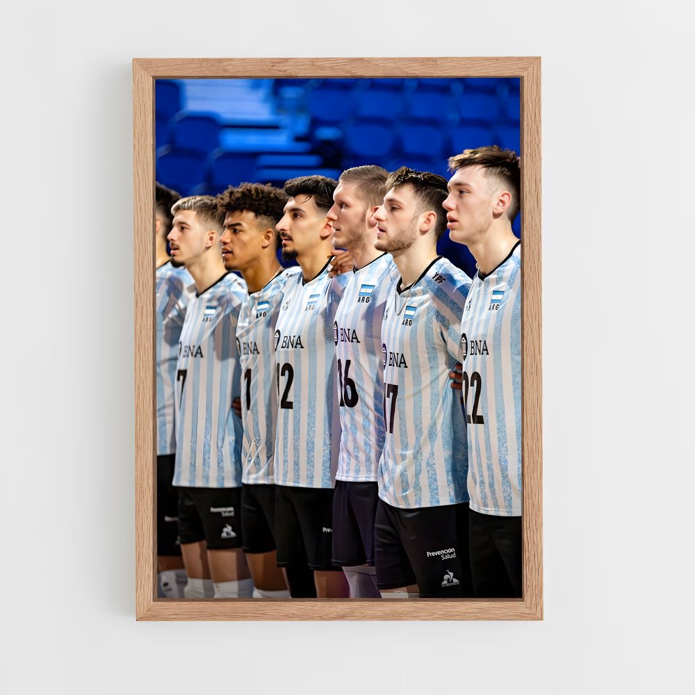 Poster Équipe d'Argentine en Action – affiche Volleyball (vue 4)